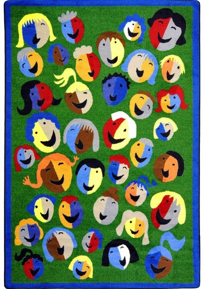 Joy Carpets Kid Essentials Joyful Faces Green